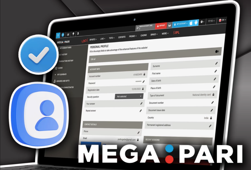 The process of registration on MegaPari from scratch 