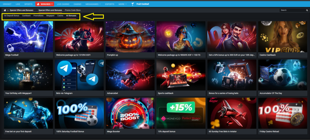 Purpose of MegaPari welcome bonus