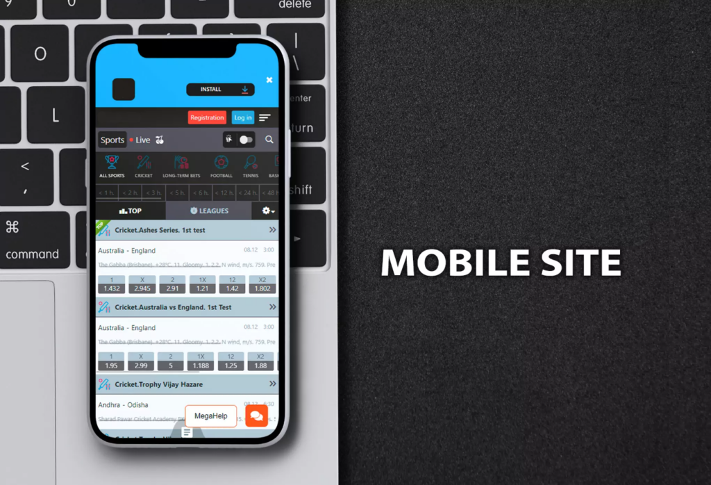 Mobile version of the bookmaker