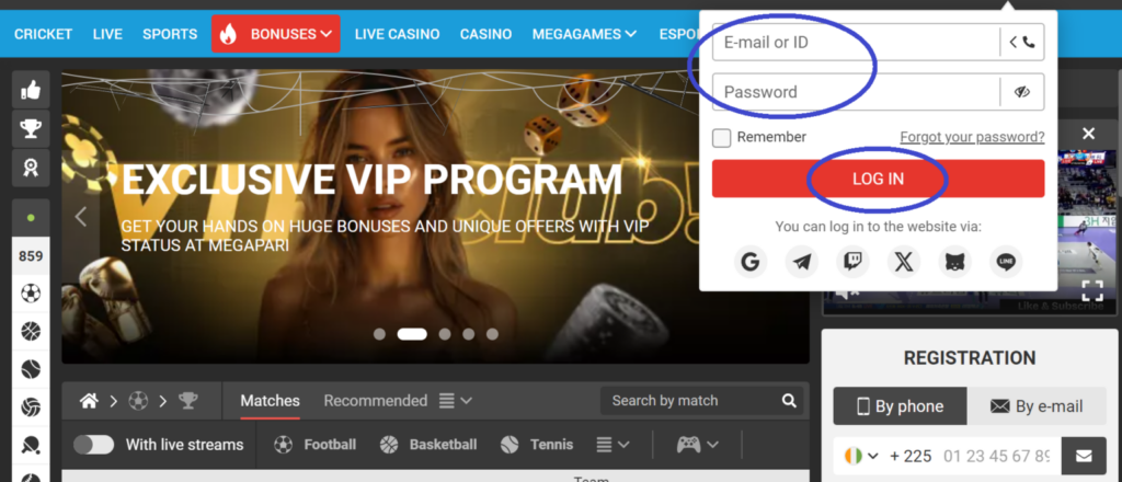 Authorization procedure with a valid account